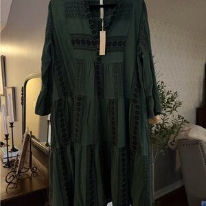Uncle Frank Forest Green Long Sleeve Dress